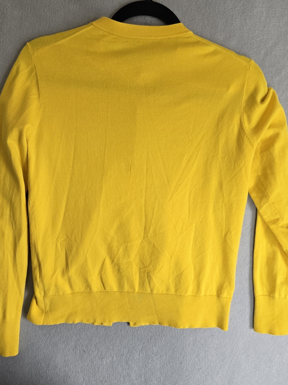 J. Crew Bright Yellow Crewneck M Button-Front Cardigan Preppy Classic Casual - Picture 2 of 7